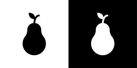 Pear icon linear logo isolated