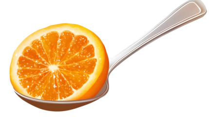 Orange marmalade on a spoon on a transparent background. isolated background.