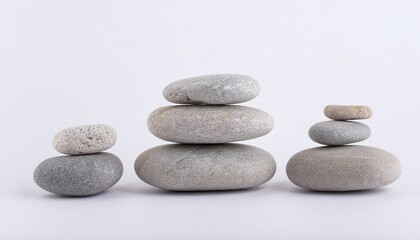 Zen Stones on a White Background