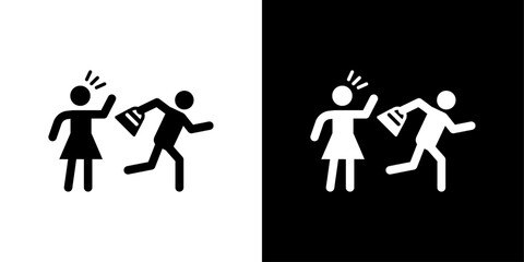Purse snatcher icon linear logo isolated