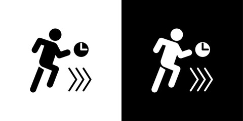 running Speed icon linear logo isolated