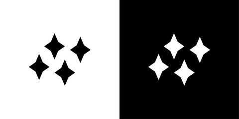 Sparkles shine icon linear logo isolated