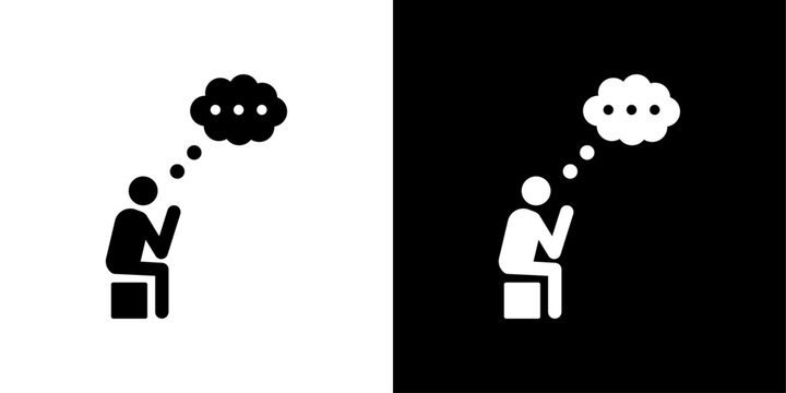 Thinking icon linear logo isolated