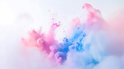Obraz premium digital technology blue pink powder smoke poster background
