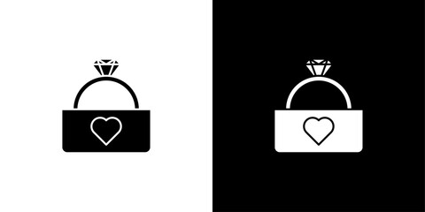Wedding ring icon linear logo isolated