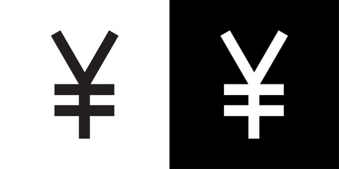 Yen sign icon linear logo isolated