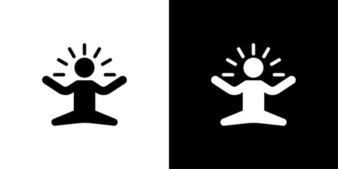 Yoga pose icon linear logo isolated