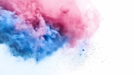 Obraz premium digital technology blue pink powder smoke poster background