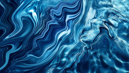 Obraz premium Flowing blue water liquid background. Abstract design.