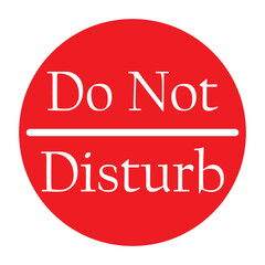 Do not disturb red vector banner isolated on transparent background. Vector illustration.