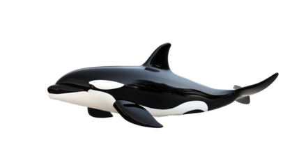 An orca fish, isolated on a white background