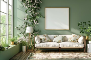 Cozy living room design modern home interior photography bright environment natural light comfort concept