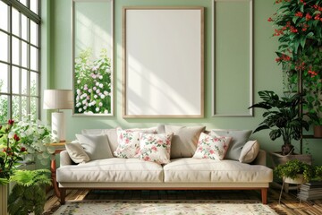 Cozy living room design indoor space interior decor bright environment contemporary viewpoint comfort concept