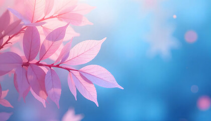 Obraz premium Dreamy Abstract Digital Art with Layered Pink and Blue Shades and Gradient Background