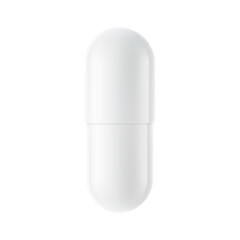 Realistic white capsule with two halves mockup. Vector illustration isolated on white background. Can be used for medical, cosmetic and sport nutrition. EPS10.	