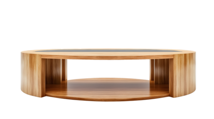 Oval zen conference table on a transparent background. isolated background.