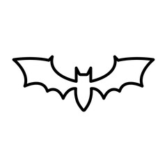bat wing icon linear logo mark in black and white