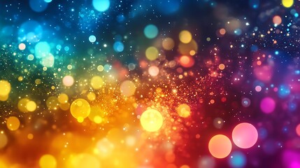 A vibrant abstract background filled with colorful bokeh and light effects, ideal for design and artistic projects.