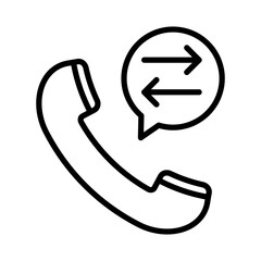 Call back icon linear logo mark in black and white