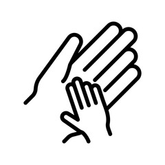 Obraz premium Charity for children icon linear logo mark in black and white