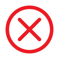 Obraz premium Close button icon linear logo mark in black and white