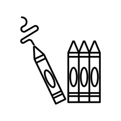 Crayons icon linear logo mark in black and white