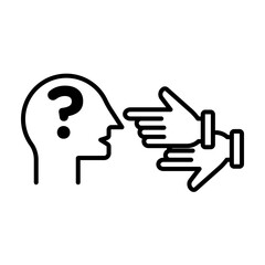 Obraz premium Criticism icon linear logo mark in black and white