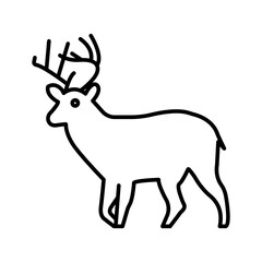 Deer animal icon linear logo mark in black and white