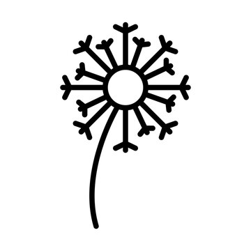 recommend clip art: dandelion icon linear logo mark in black and white