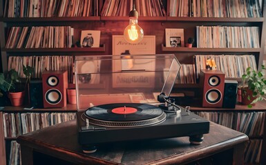 Cozy room with a record player