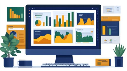 Dashboard displaying data visualizations and analytics.