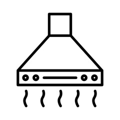 Extractor Hood icon linear logo mark in black and white