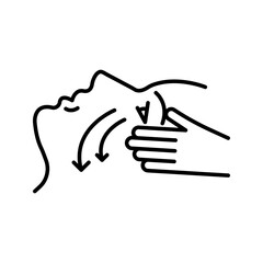 face massage icon linear logo mark in black and white