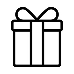 Gift icon linear logo mark in black and white