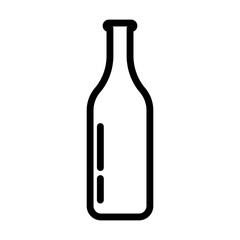 Glass bottle icon linear logo mark in black and white