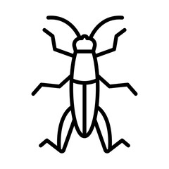 Grasshopper icon linear logo mark in black and white