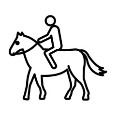 horse Ride icon linear logo mark in black and white