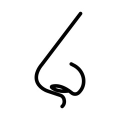 Human nose icon linear logo mark in black and white