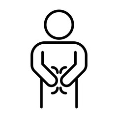 Indigestion icon linear logo mark in black and white