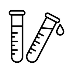 Laboratory test icon linear logo mark in black and white