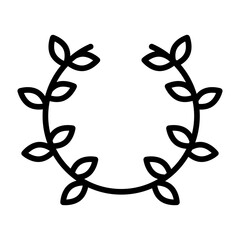 laurel wreath icon linear logo mark in black and white