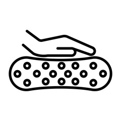 Latex mattress material icon linear logo mark in black and white