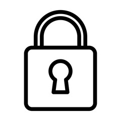 Lock icon linear logo mark in black and white