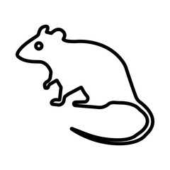 mouse animal icon linear logo mark in black and white