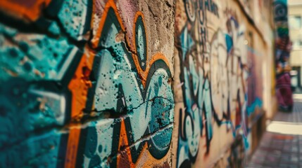 Fototapeta premium Colorful Graffiti Art on Urban Wall