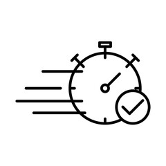 Quick approval icon linear logo mark in black and white