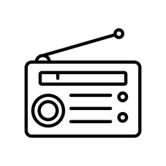 radio icon linear logo mark in black and white