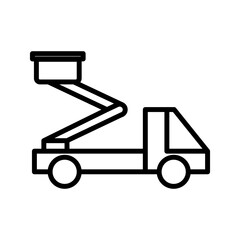 rescue truck basket icon linear logo mark in black and white