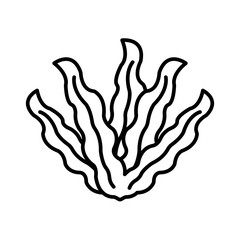 Seaweed icon linear logo mark in black and white