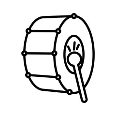 Snare Drum icon linear logo mark in black and white